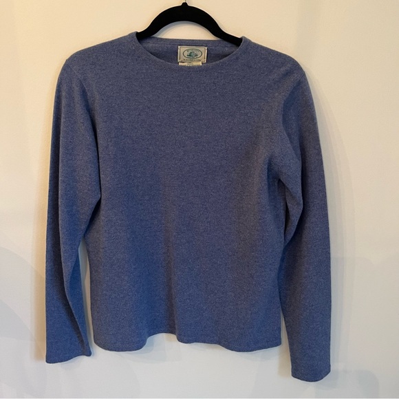 Mcculleys Sweaters - 100% Cashmere Blue Crewneck Long Sleeve Sweater from McCulleys